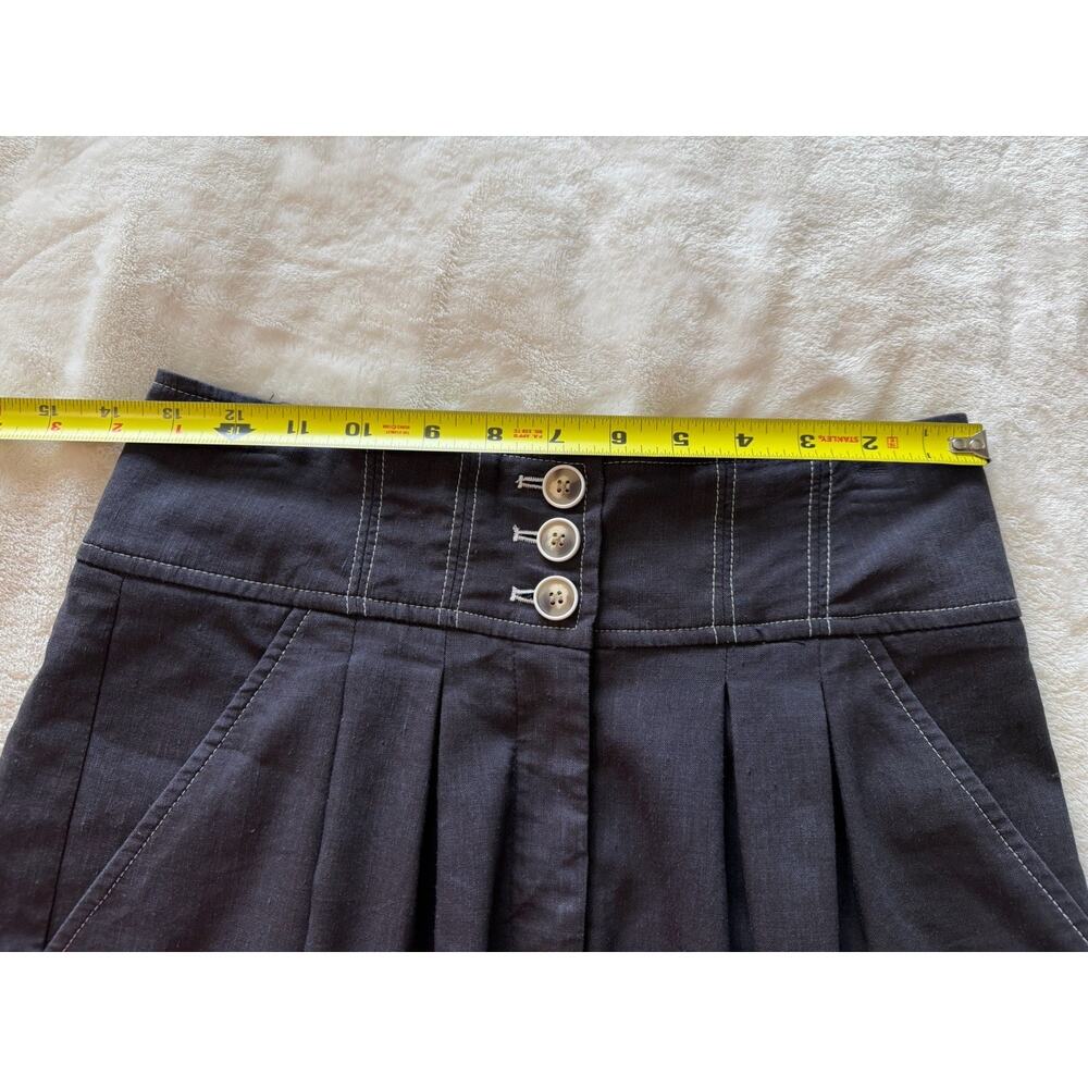 Veronica Beard Sz 2 Shorts Alicia Linen Blend High Rise Pleated Dark Navy $348 - Picture 13 of 16